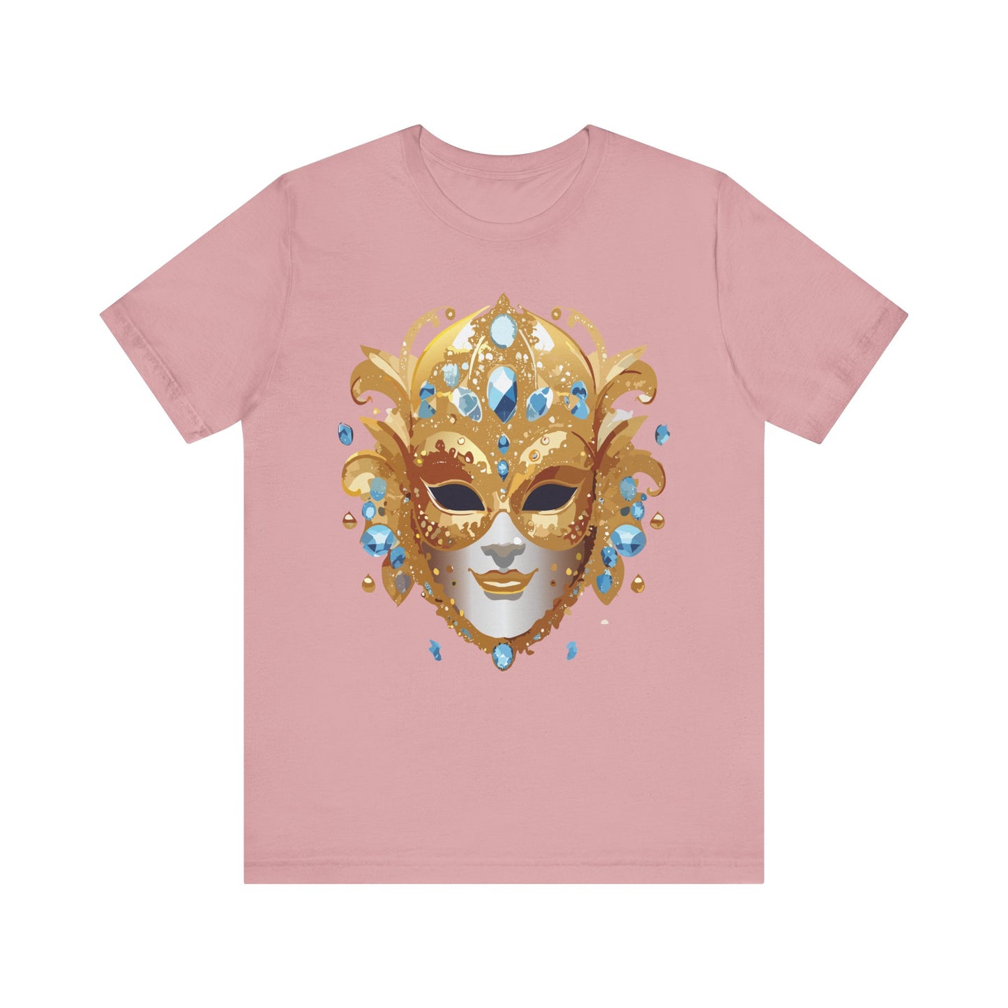 Mask Shirt, Shirt with Mask, Tee Shirt with Gold Face