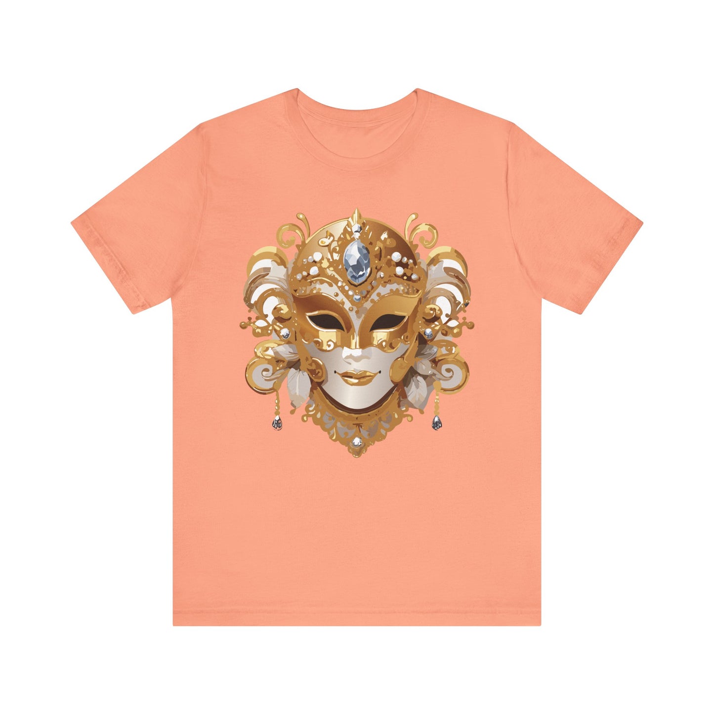 Mask Shirt, Shirt with Mask, Tee Shirt with Gold Face