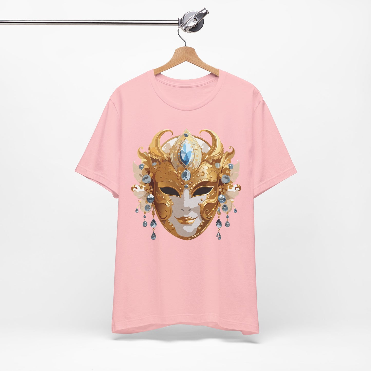 Mask Shirt, Shirt with Mask, Tee Shirt with Gold Face