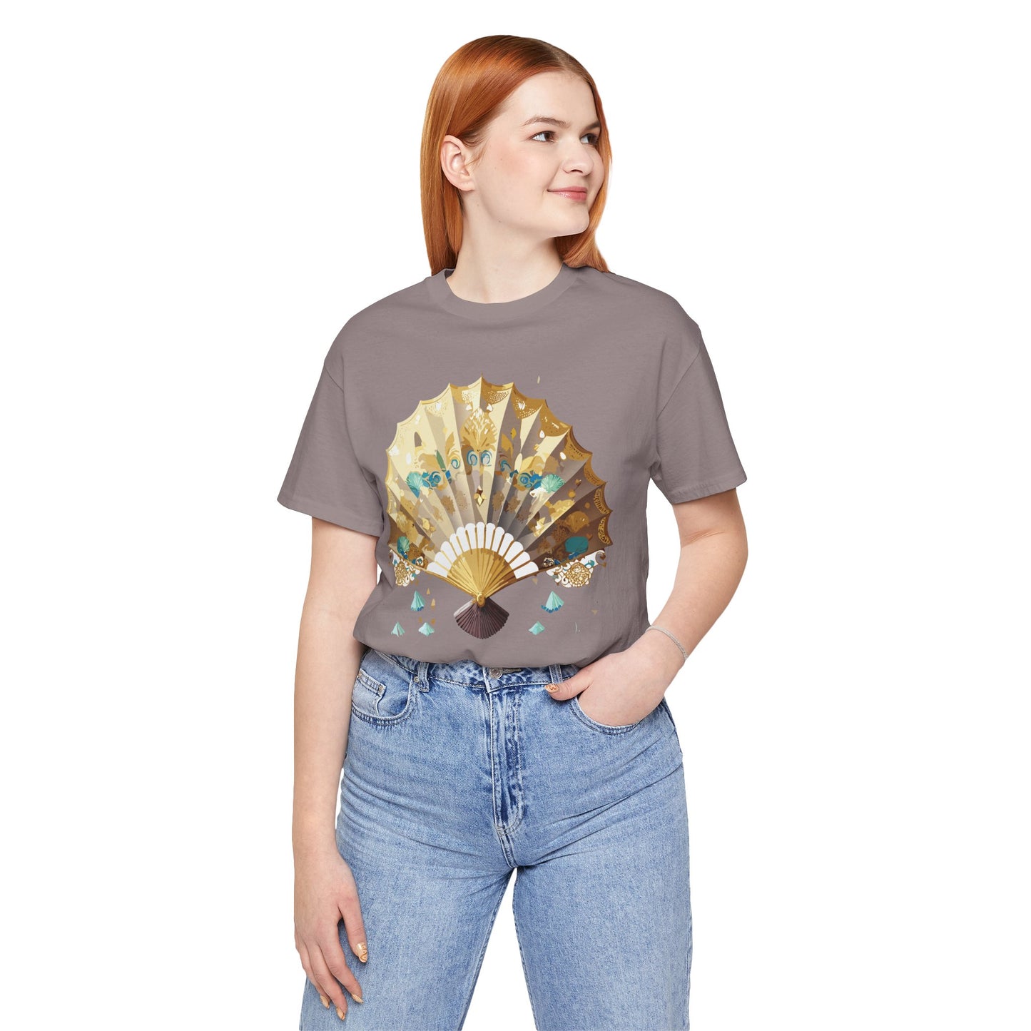 Fan shirt, Shirt with Fan, Tee Shirt with Gold Blower