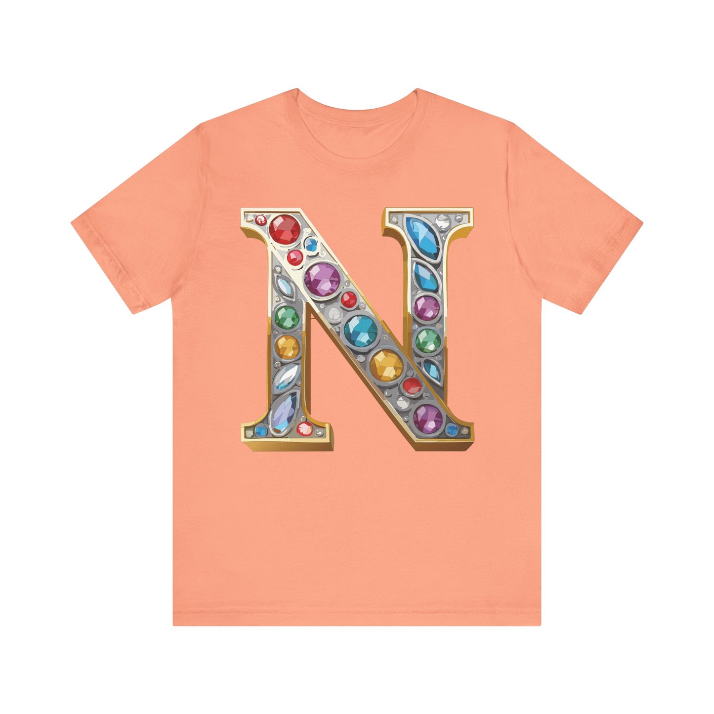 Letter Shirt, Shirt with Letters, Tee Shirt with Gold Letter, Shirt with Antique Letters