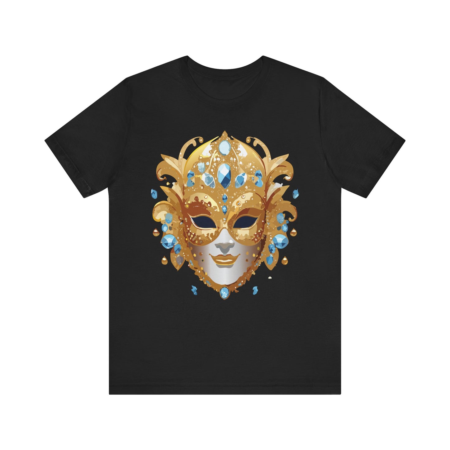 Mask Shirt, Shirt with Mask, Tee Shirt with Gold Face