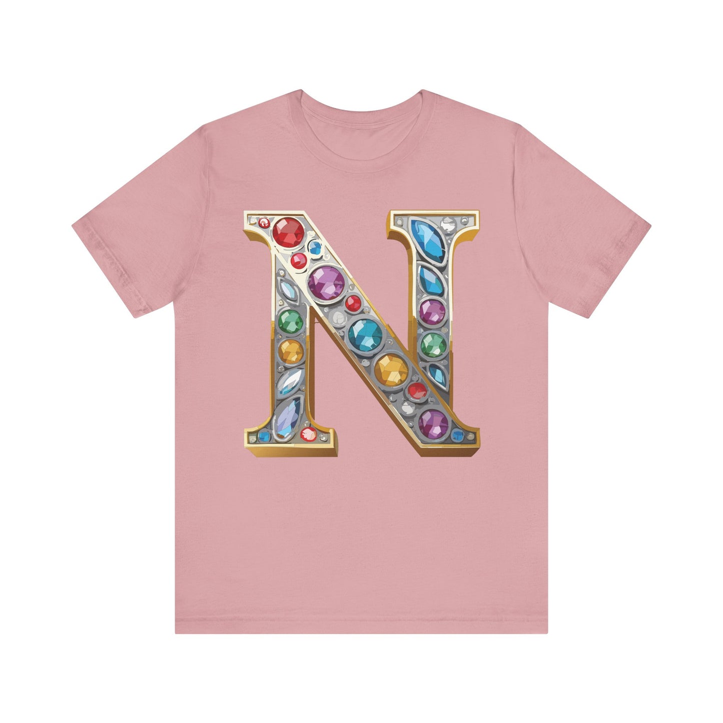 Letter Shirt, Shirt with Letters, Tee Shirt with Gold Letter, Shirt with Antique Letters