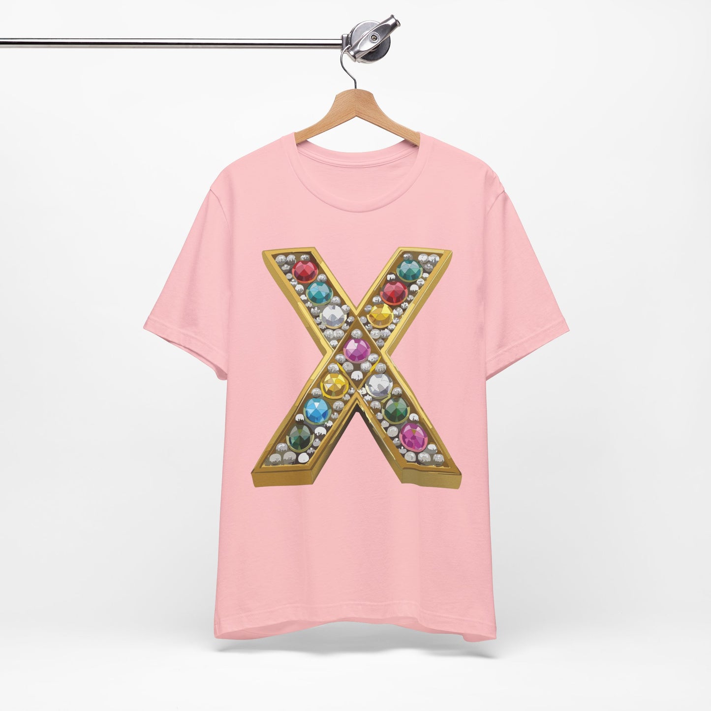 Letter Shirt, Shirt with Letters, Tee Shirt with Gold Letter, Shirt with Antique Letters