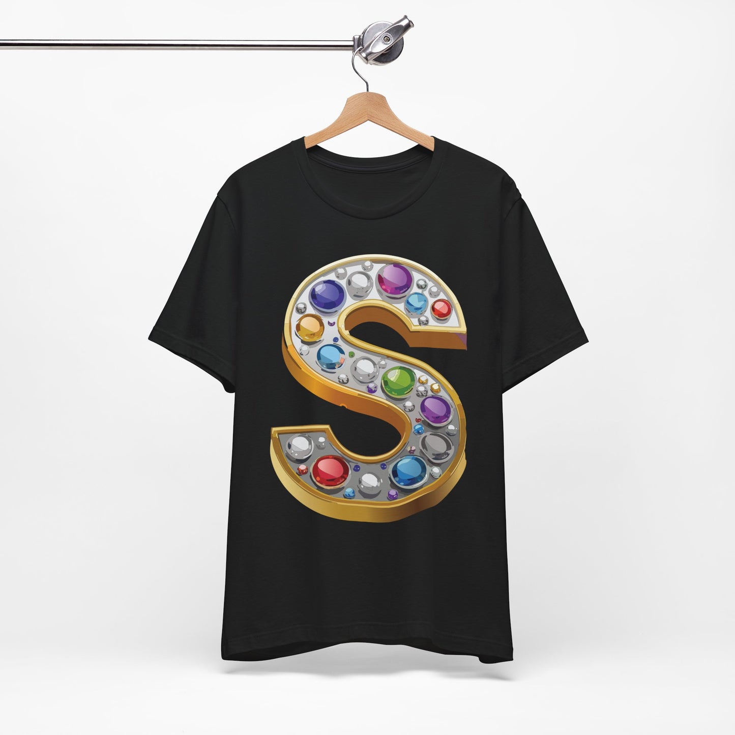 Letter Shirt, Shirt with Letters, Tee Shirt with Gold Letter, Shirt with Antique Letters