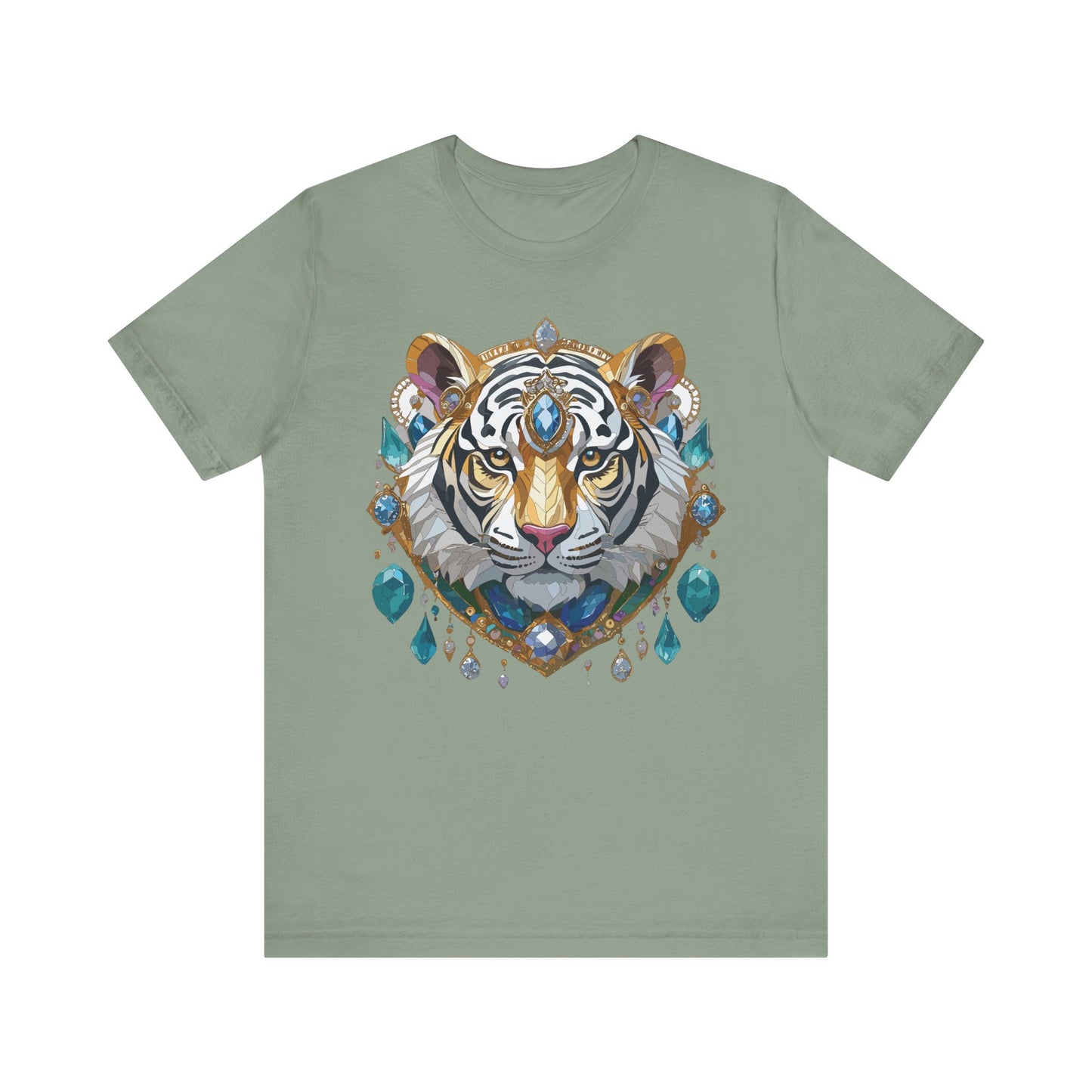 Animal Shirt, Shirt with Animal, Tee Shirt with Gold Animal Medal, Shirt with Antique Animal Medallion