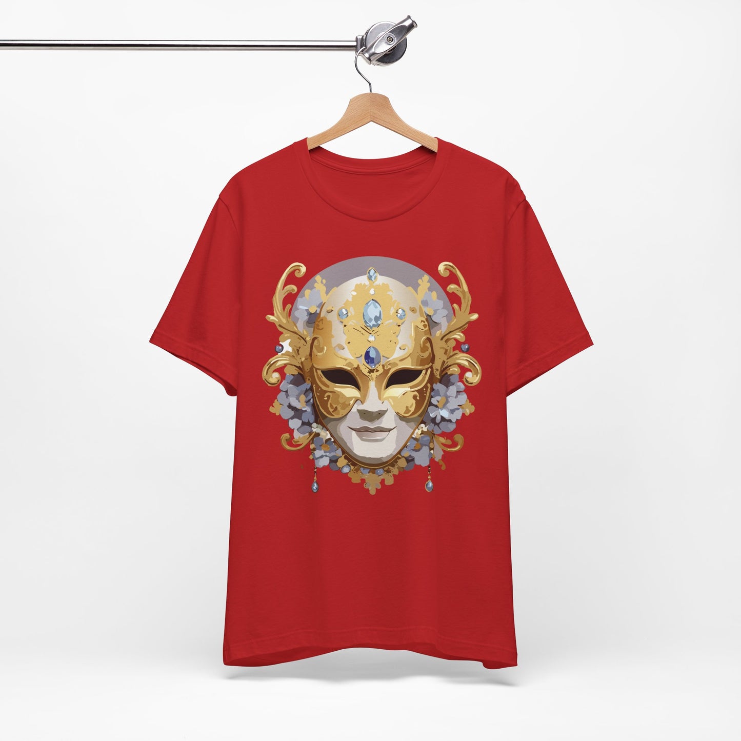 Mask Shirt, Shirt with Mask, Tee Shirt with Gold Face