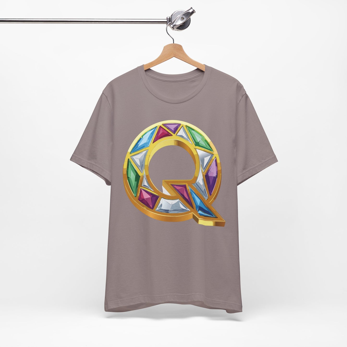 Letter Shirt, Shirt with Letters, Tee Shirt with Gold Letter, Shirt with Antique Letters