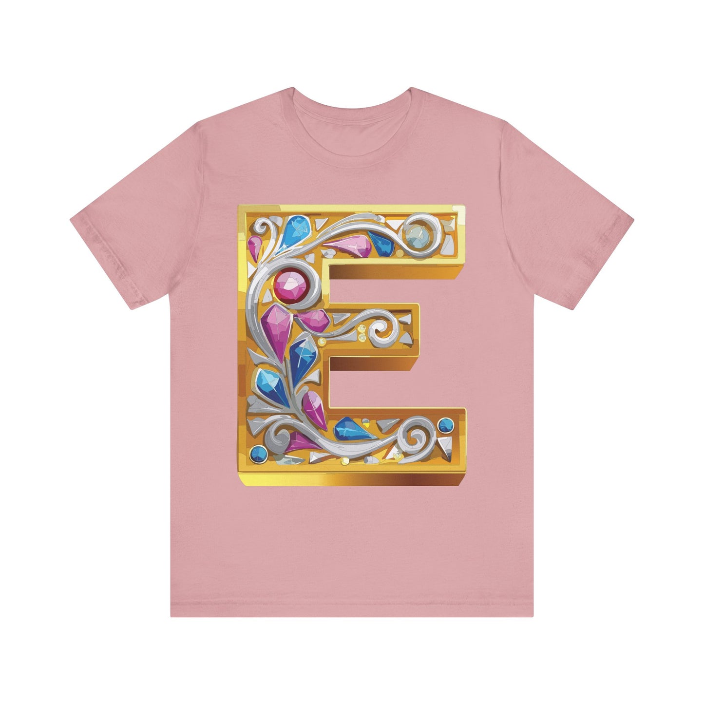 Letter Shirt, Shirt with Letters, Tee Shirt with Gold Letter, Shirt with Antique Letters