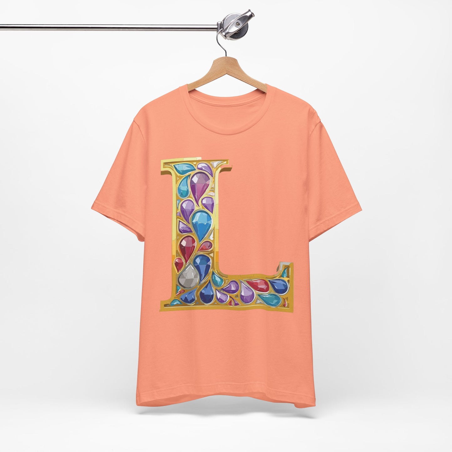 Letter Shirt, Shirt with Letters, Tee Shirt with Gold Letter, Shirt with Antique Letters