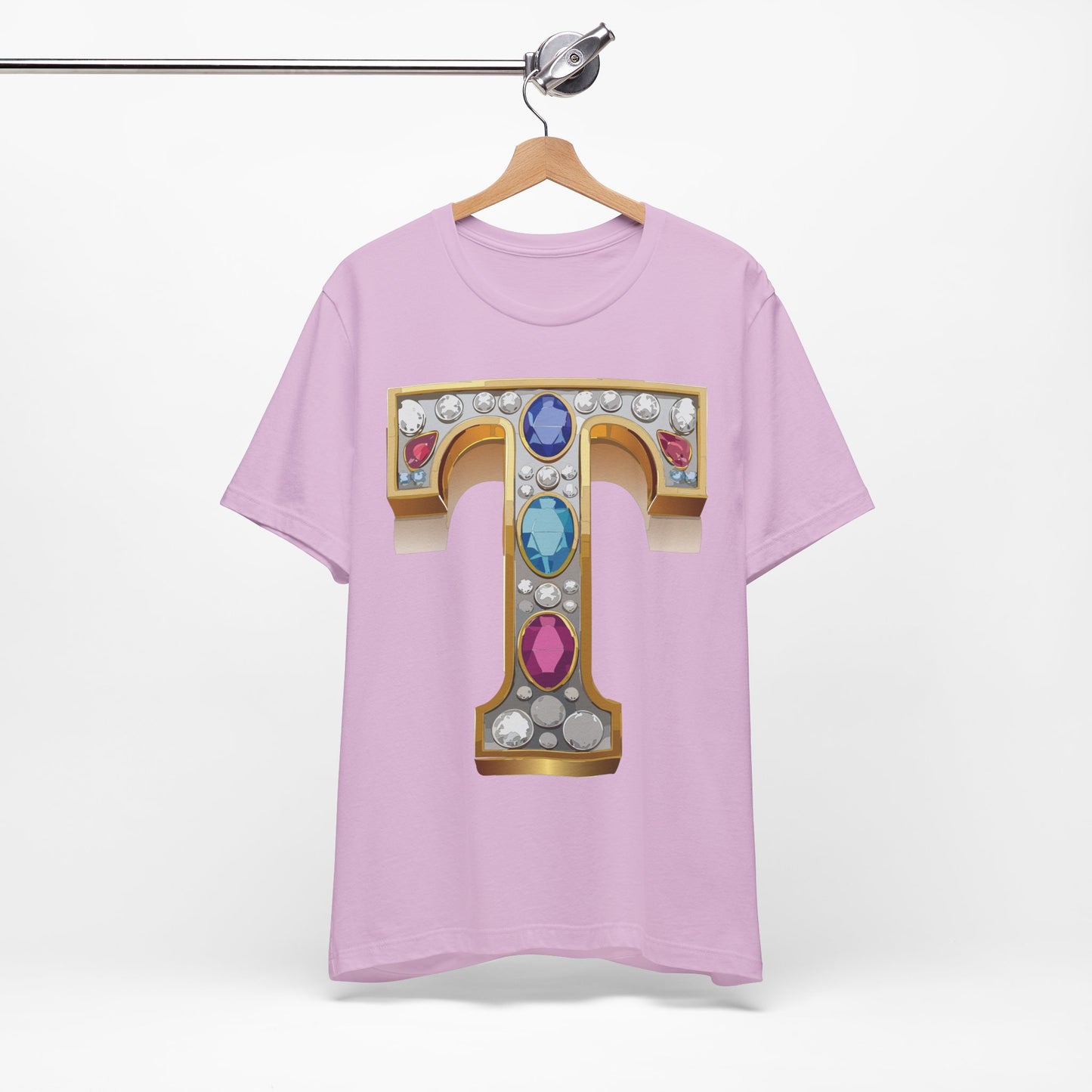 Letter Shirt, Shirt with Letters, Tee Shirt with Gold Letter, Shirt with Antique Letters