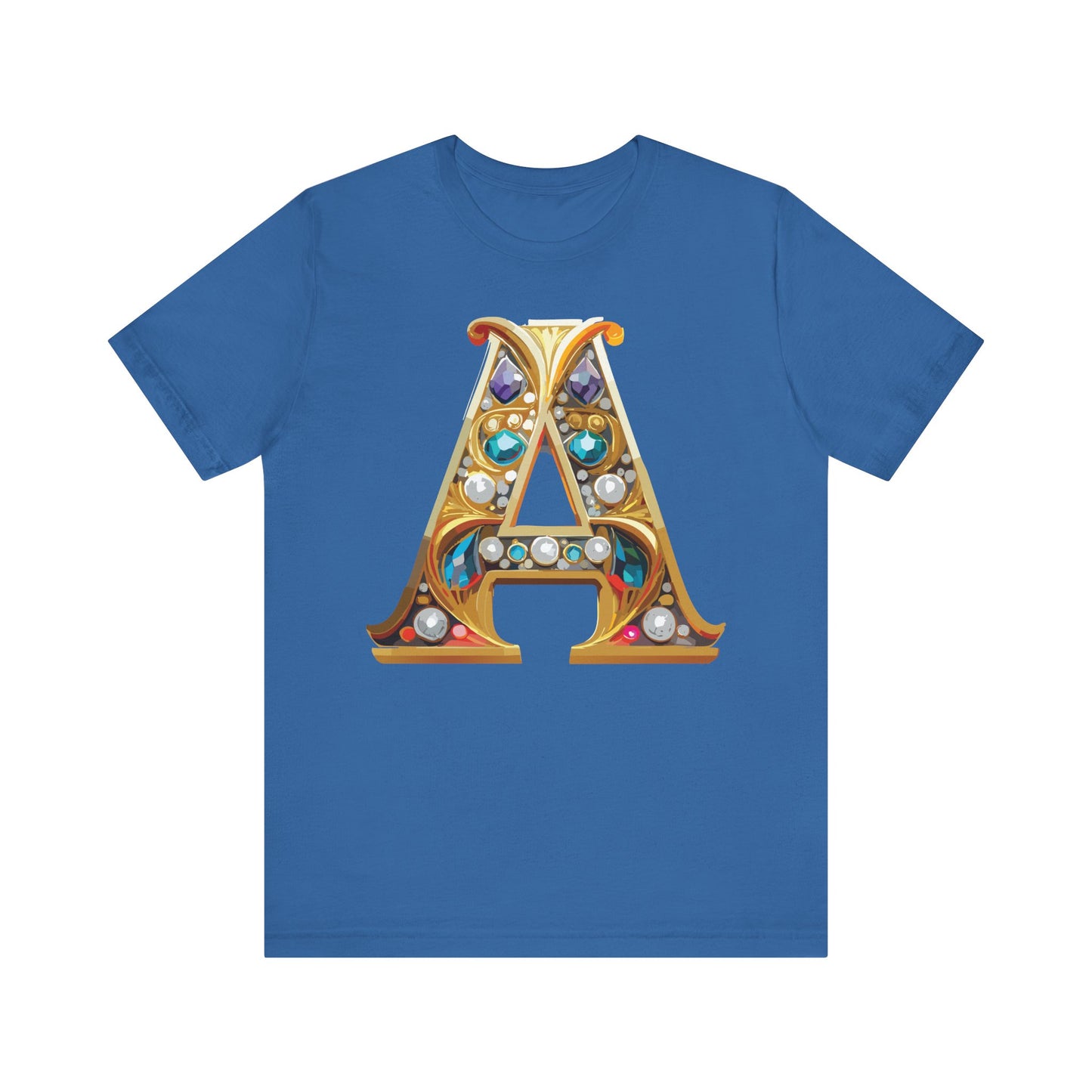 Letter Shirt, Shirt with Letters, Tee Shirt with Gold Letter, Shirt with Antique Letters