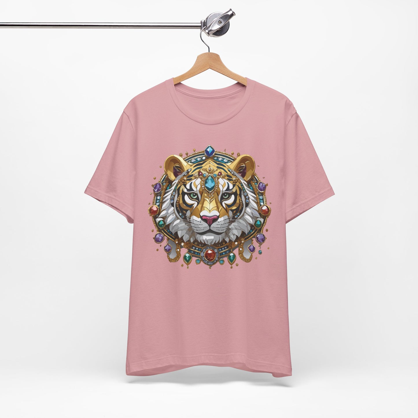 Animal Shirt, Shirt with Animal, Tee Shirt with Gold Animal Medal, Shirt with Antique Animal Medallion