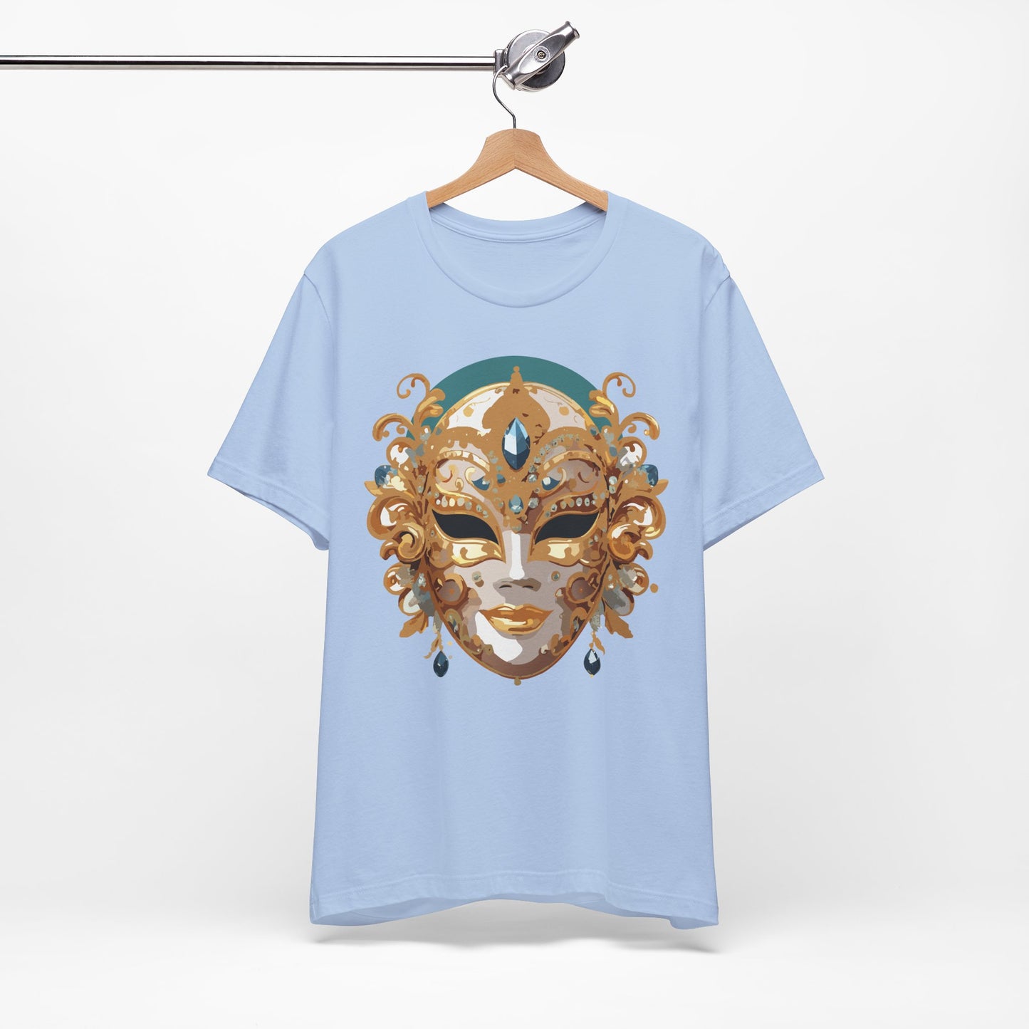 Mask Shirt, Shirt with Mask, Tee Shirt with Gold Face
