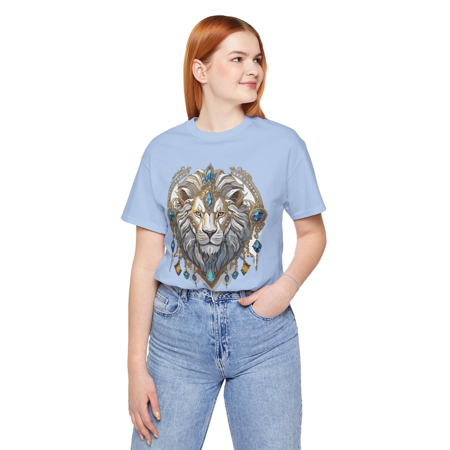 Animal Shirt, Shirt with Animal, Tee Shirt with Gold Animal Medal, Shirt with Antique Animal Medallion