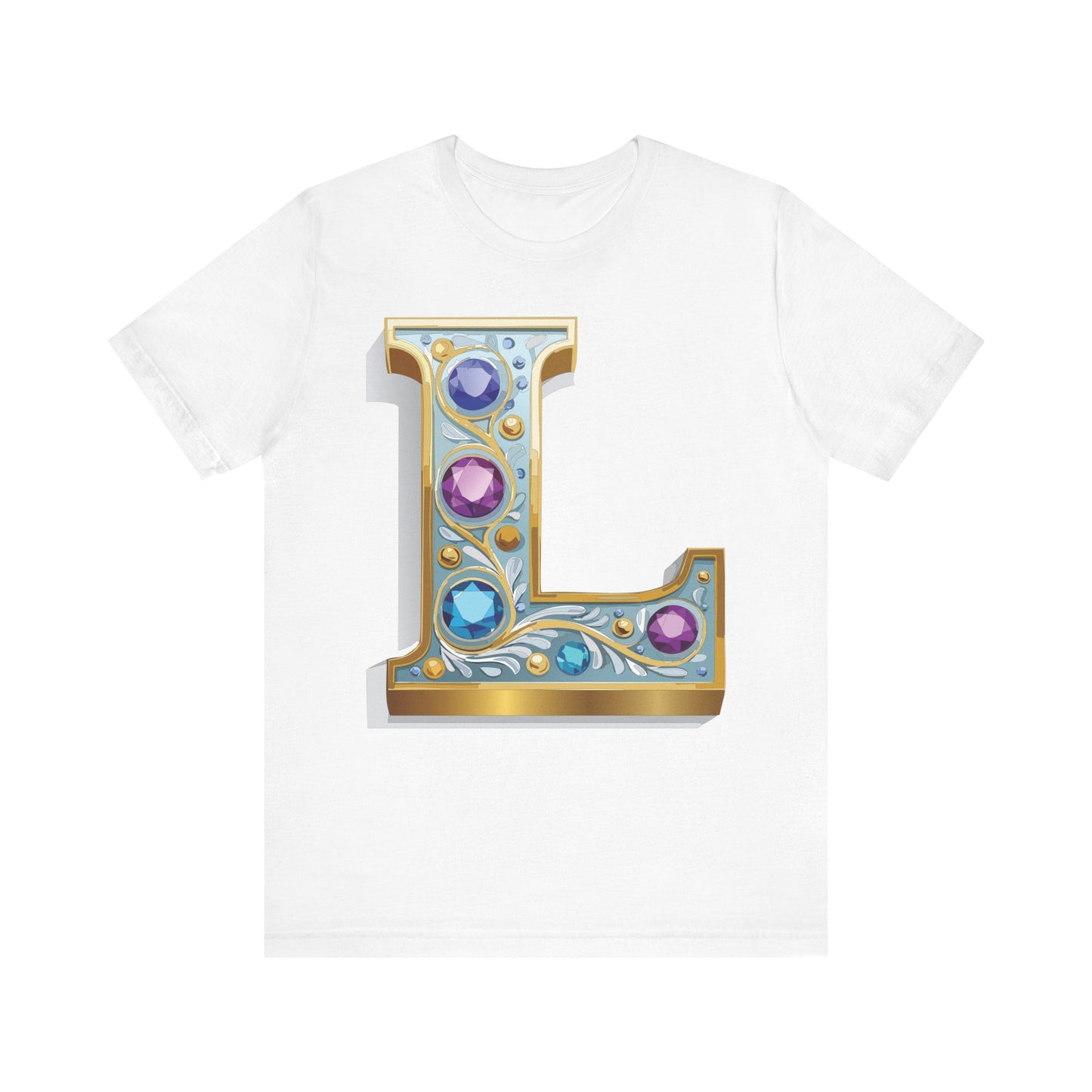 Letter Shirt, Shirt with Letters, Tee Shirt with Gold Letter, Shirt with Antique Letters