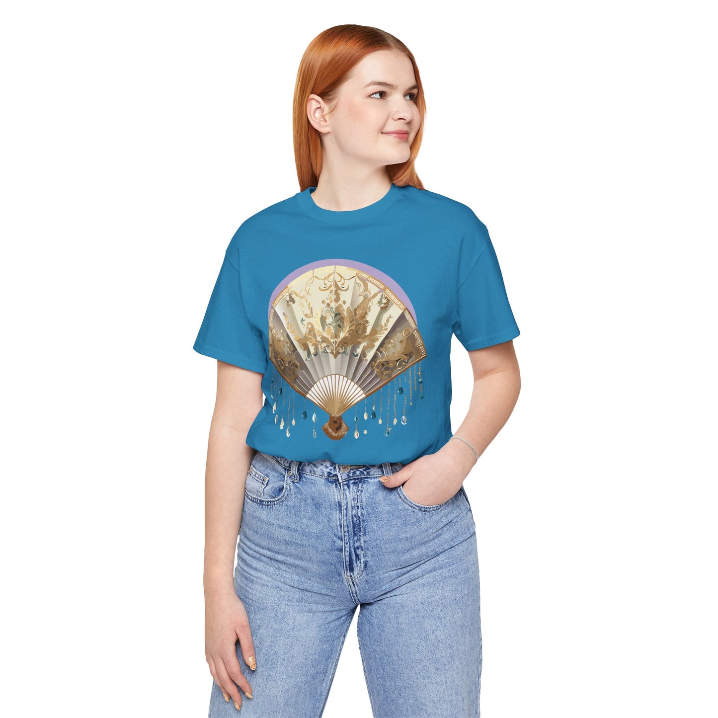 Fan shirt, Shirt with Fan, Tee Shirt with Gold Blower