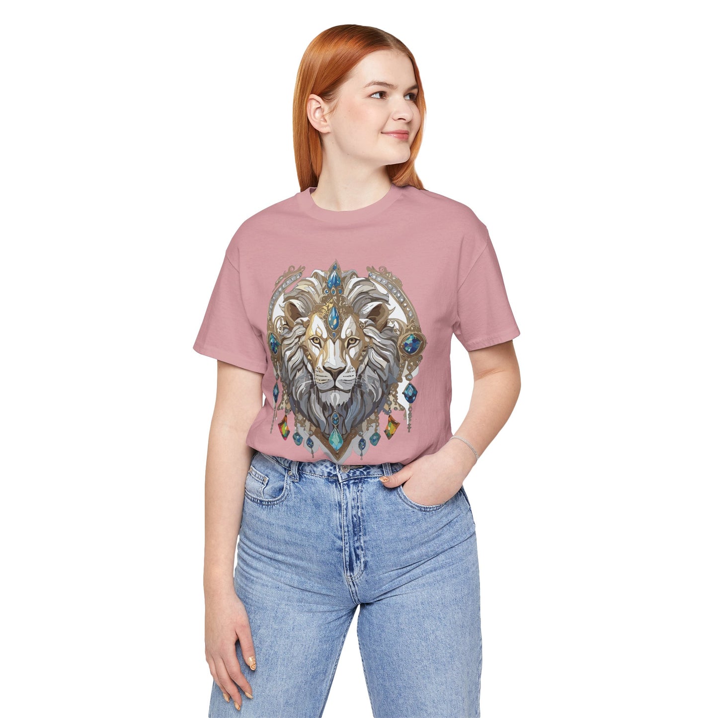 Animal Shirt, Shirt with Animal, Tee Shirt with Gold Animal Medal, Shirt with Antique Animal Medallion