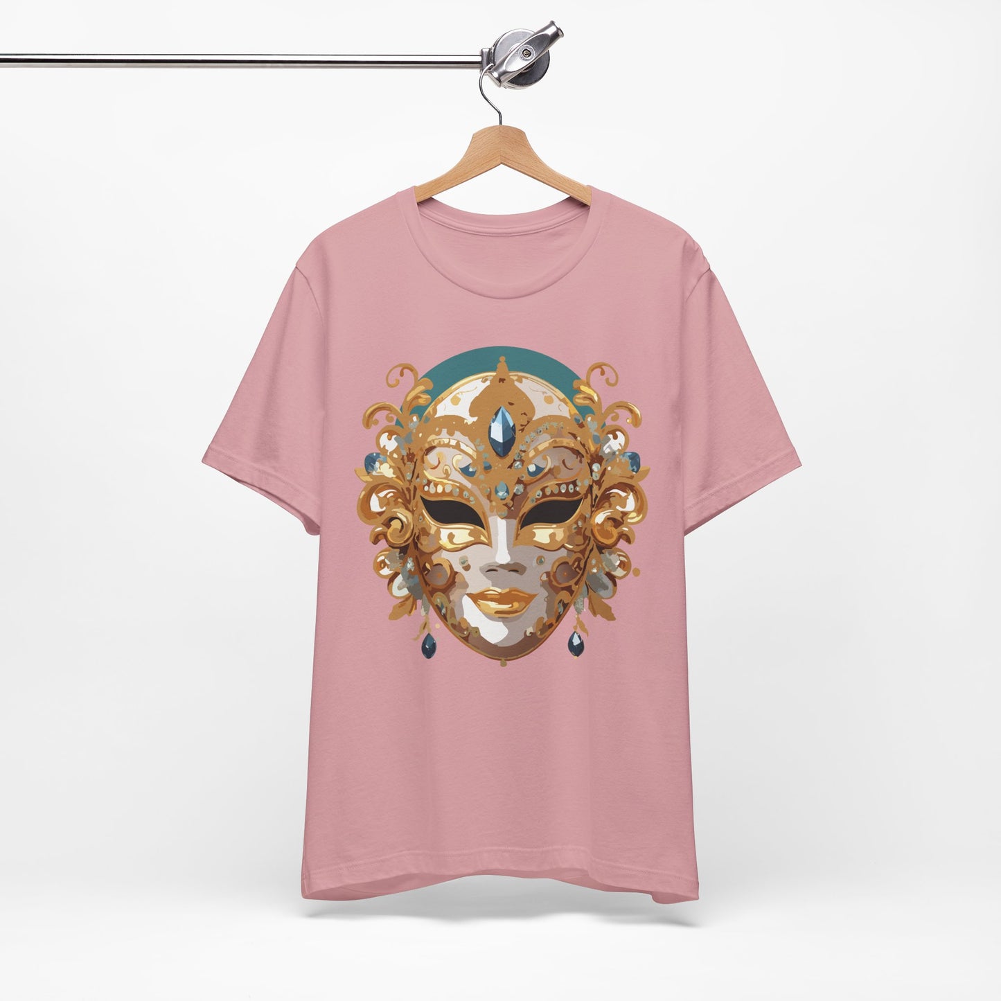 Mask Shirt, Shirt with Mask, Tee Shirt with Gold Face