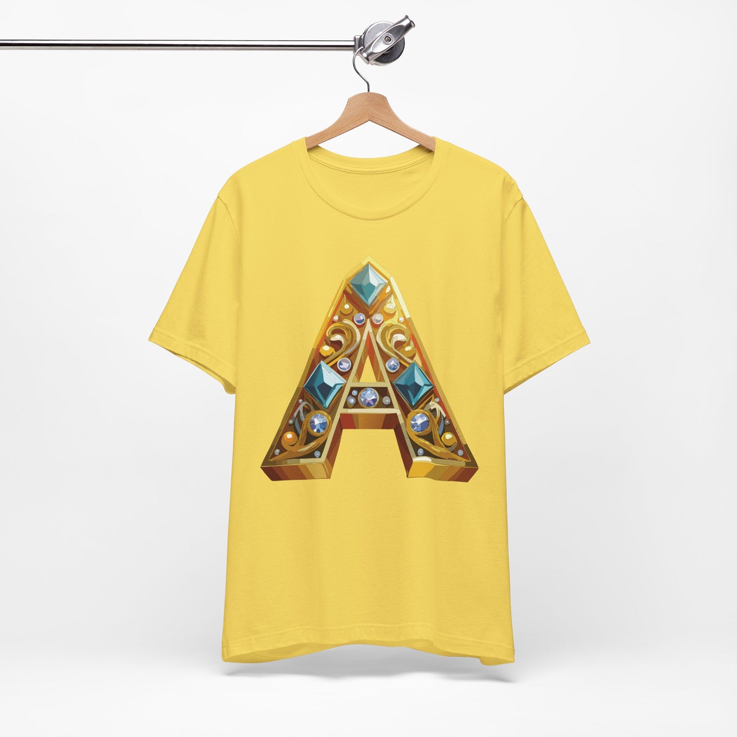 Letter Shirt, Shirt with Letters, Tee Shirt with Gold Letter, Shirt with Antique Letters