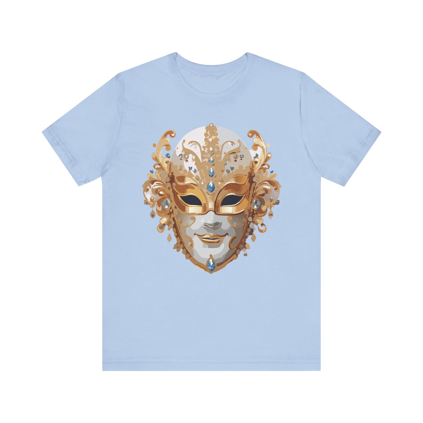 Mask Shirt, Shirt with Mask, Tee Shirt with Gold Face