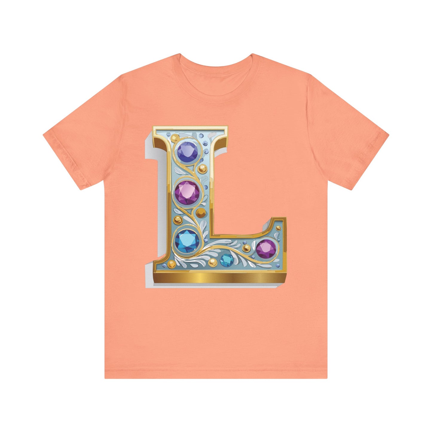 Letter Shirt, Shirt with Letters, Tee Shirt with Gold Letter, Shirt with Antique Letters