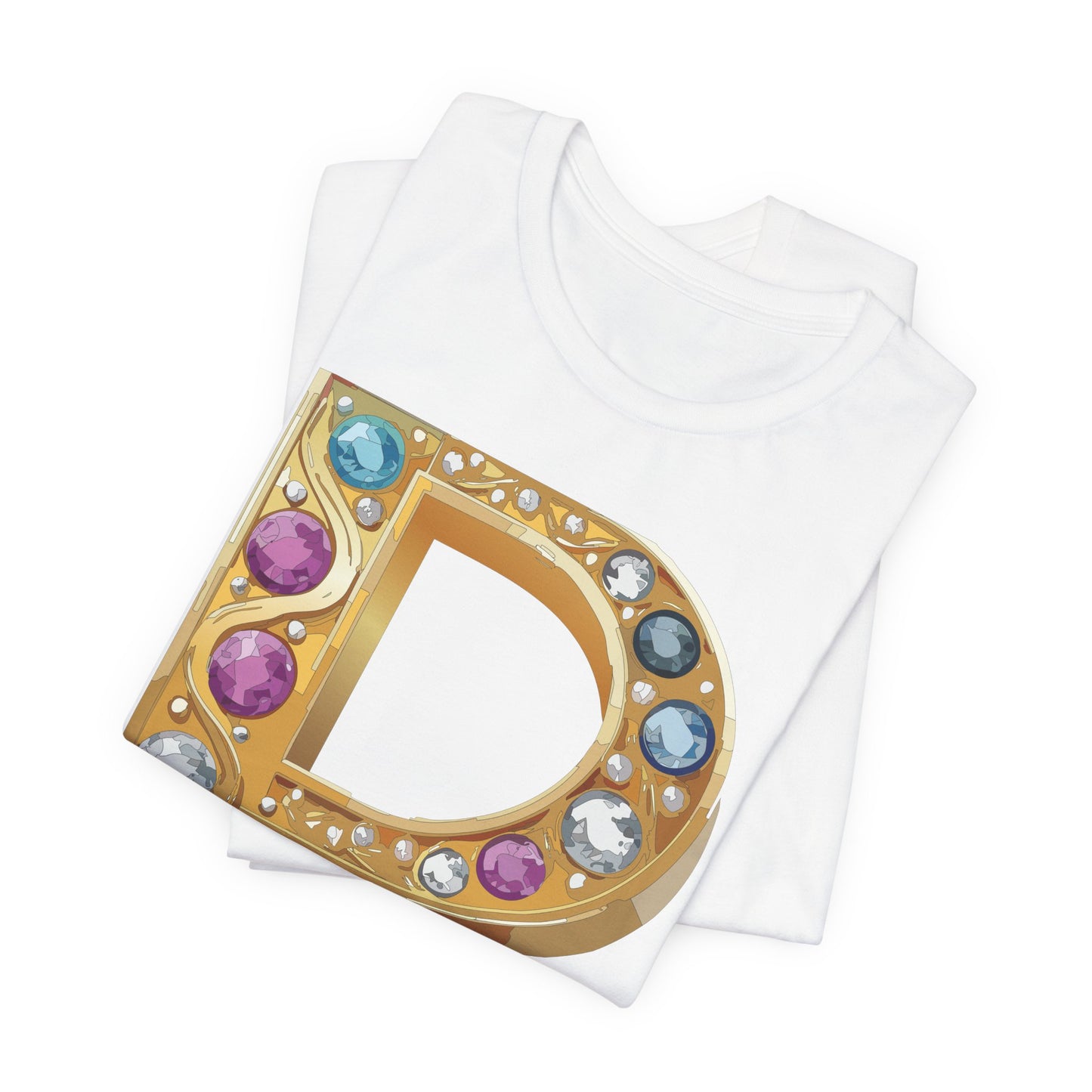 Letter Shirt, Shirt with Letters, Tee Shirt with Gold Letter, Shirt with Antique Letters