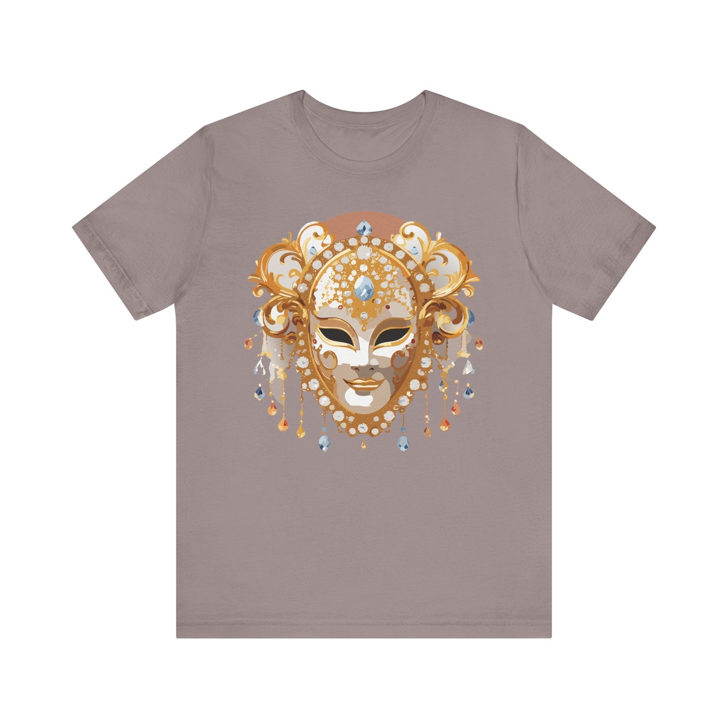 Mask Shirt, Shirt with Mask, Tee Shirt with Gold Face