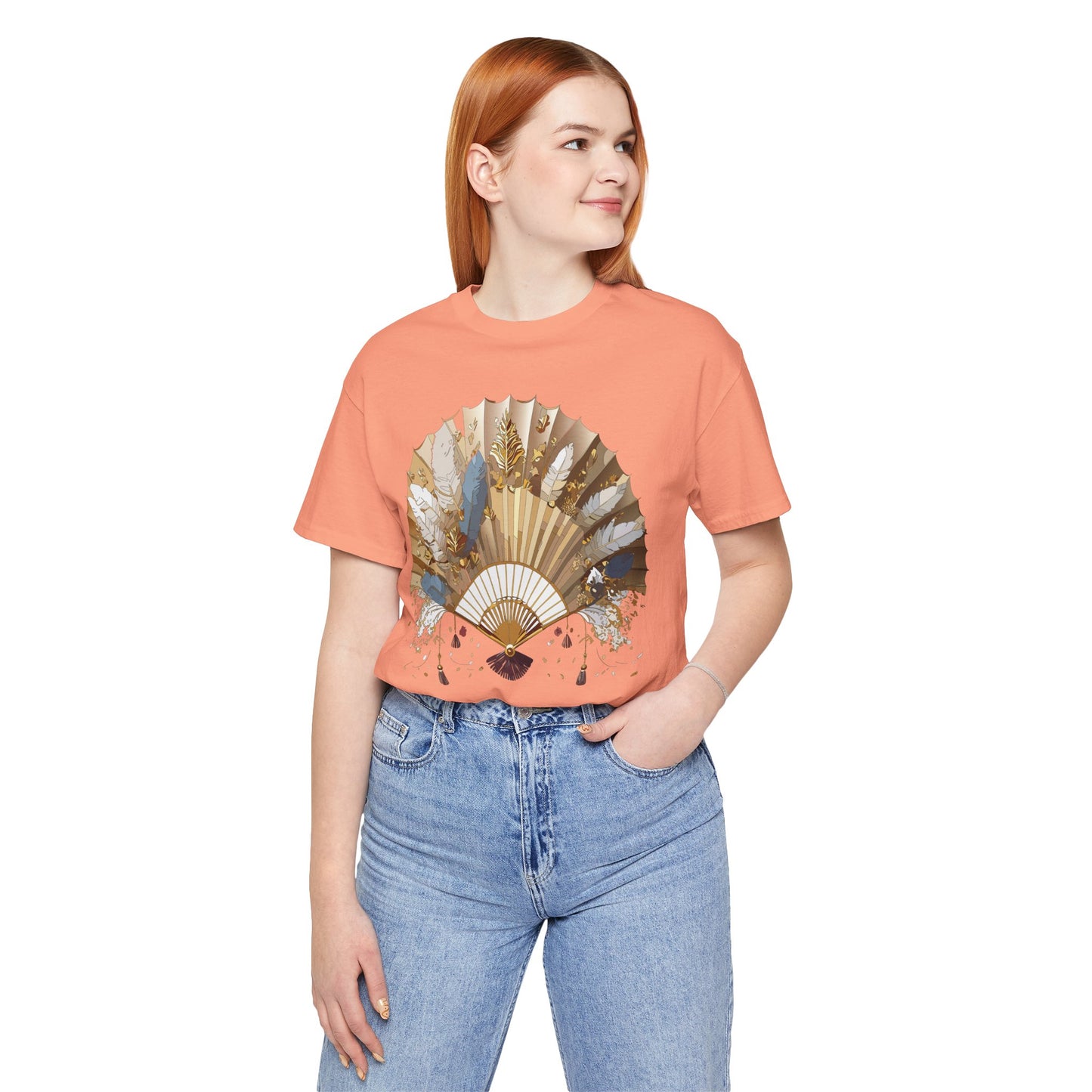 Fan shirt, Shirt with Fan, Tee Shirt with Gold Blower