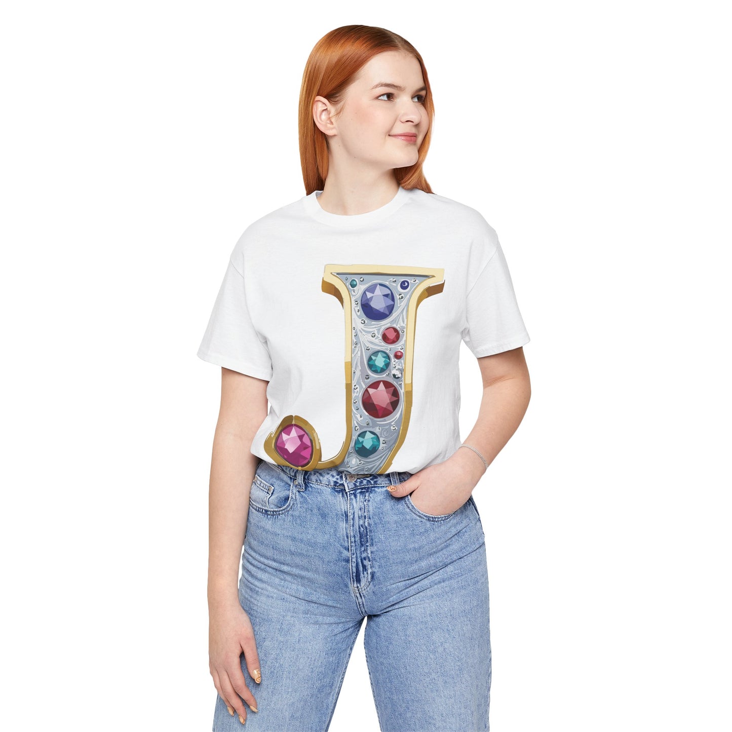 Letter Shirt, Shirt with Letters, Tee Shirt with Gold Letter, Shirt with Antique Letters