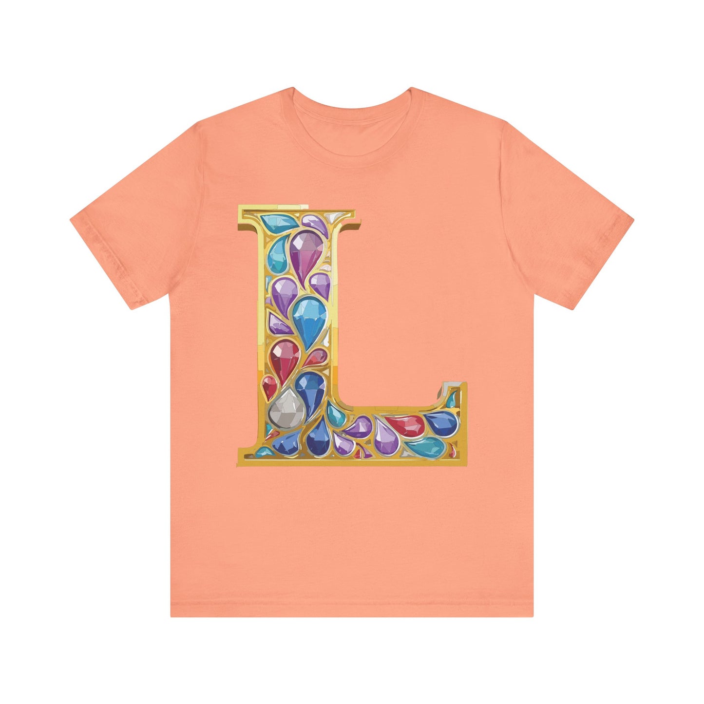 Letter Shirt, Shirt with Letters, Tee Shirt with Gold Letter, Shirt with Antique Letters