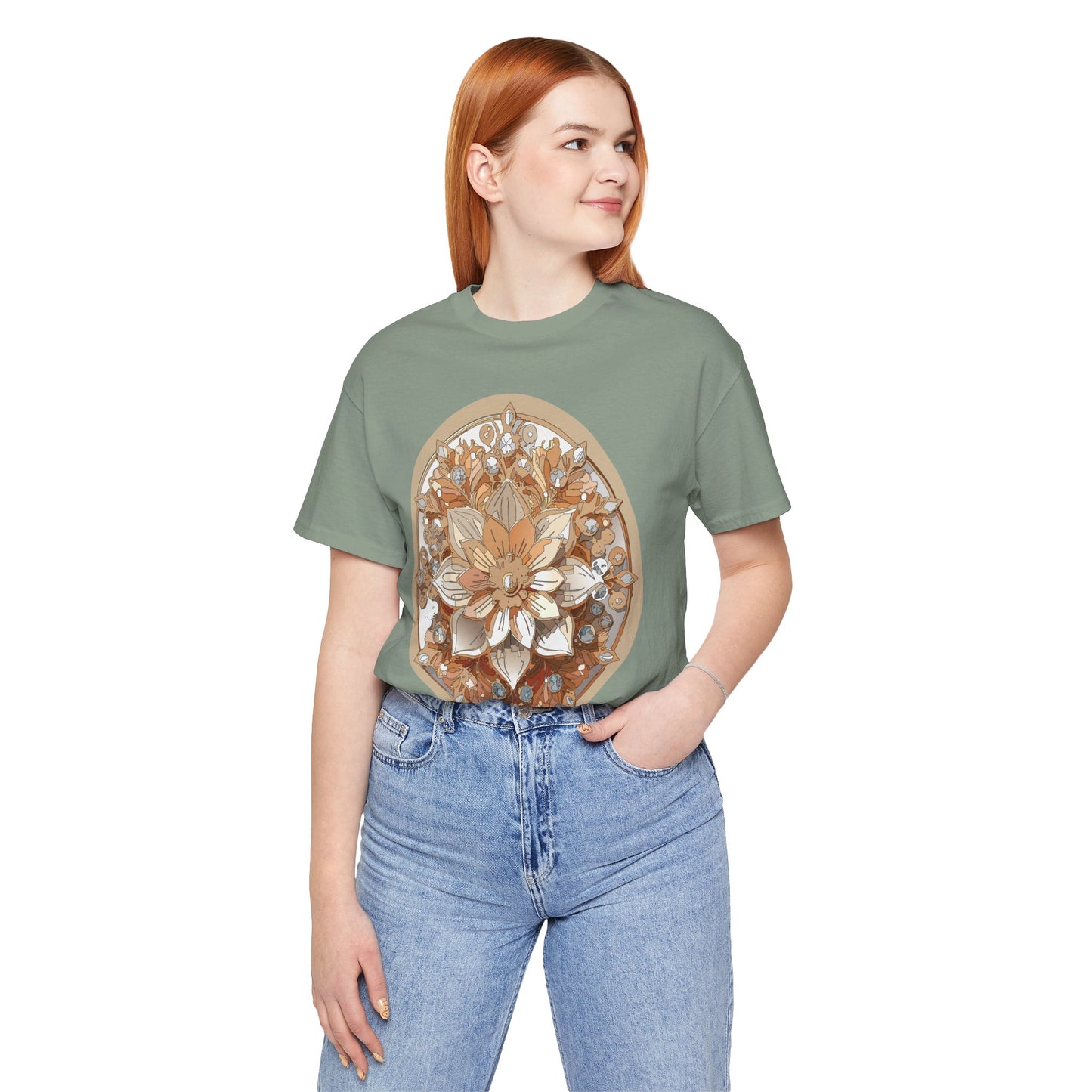 Floral Shirt, Flower Shirt, Tee Shirt with Antique Flower
