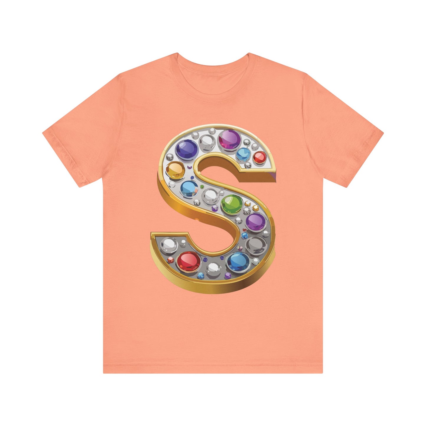 Letter Shirt, Shirt with Letters, Tee Shirt with Gold Letter, Shirt with Antique Letters