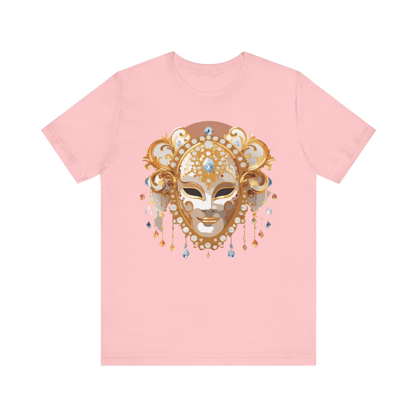 Mask Shirt, Shirt with Mask, Tee Shirt with Gold Face