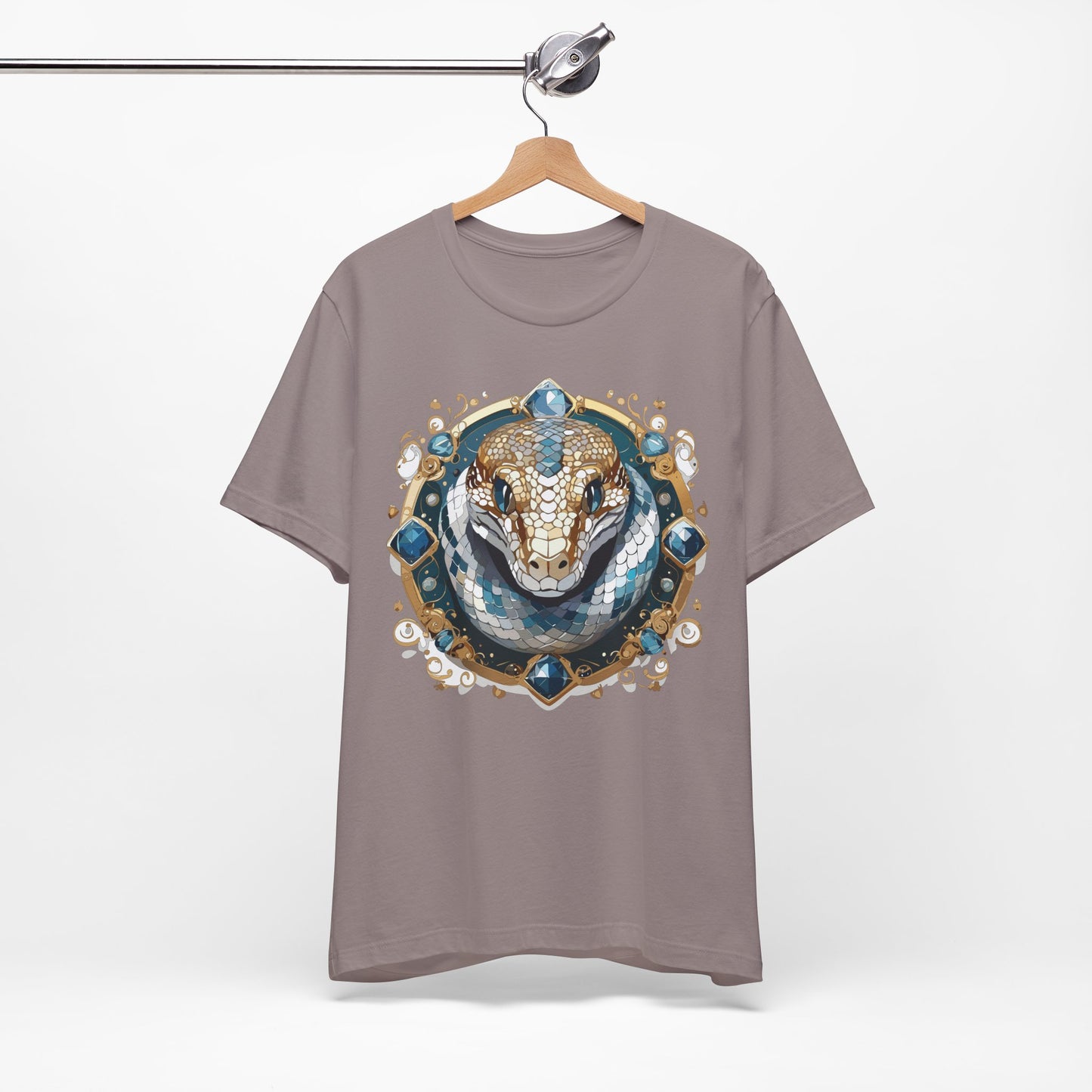 Animal Shirt, Shirt with Animal, Tee Shirt with Gold Animal Medal, Shirt with Antique Animal Medallion