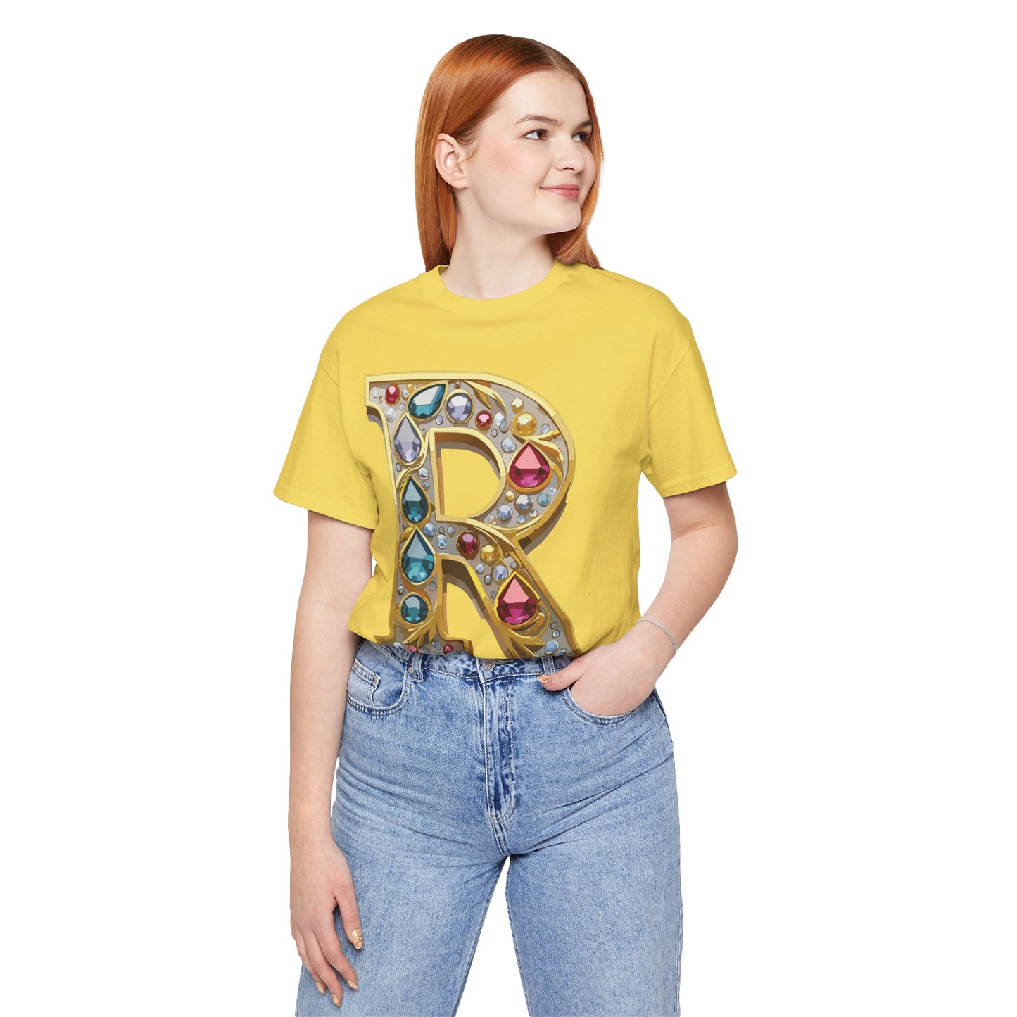 Letter Shirt, Shirt with Letters, Tee Shirt with Gold Letter, Shirt with Antique Letters