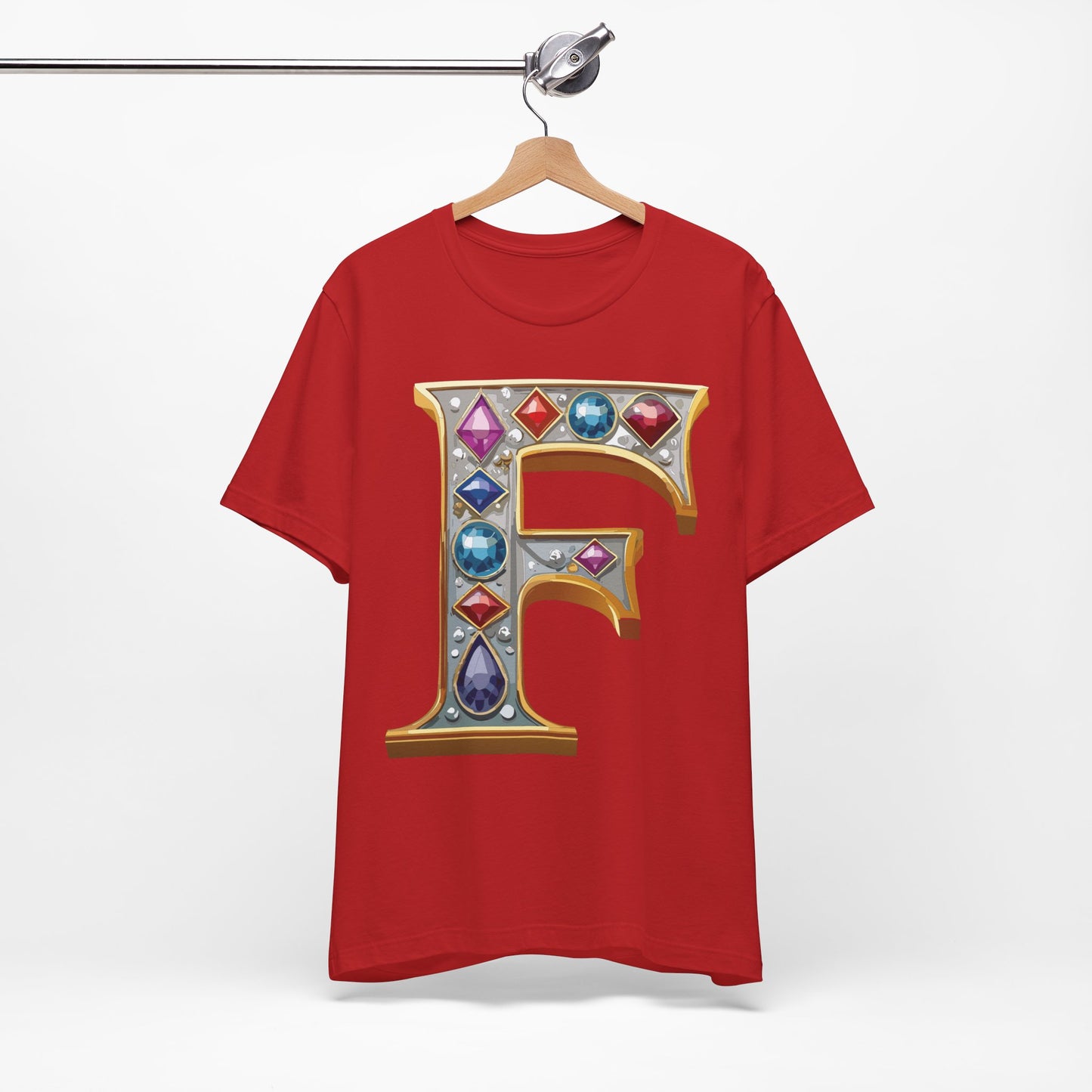 Letter Shirt, Shirt with Letters, Tee Shirt with Gold Letter, Shirt with Antique Letters