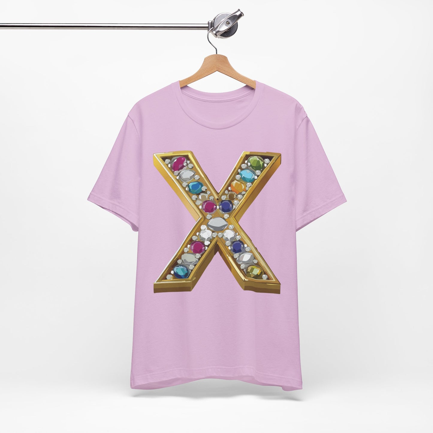 Letter Shirt, Shirt with Letters, Tee Shirt with Gold Letter, Shirt with Antique Letters