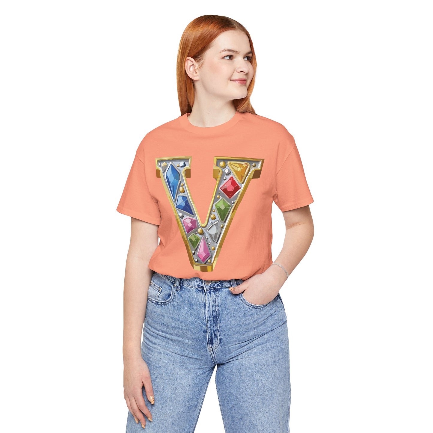 Letter Shirt, Shirt with Letters, Tee Shirt with Gold Letter, Shirt with Antique Letters