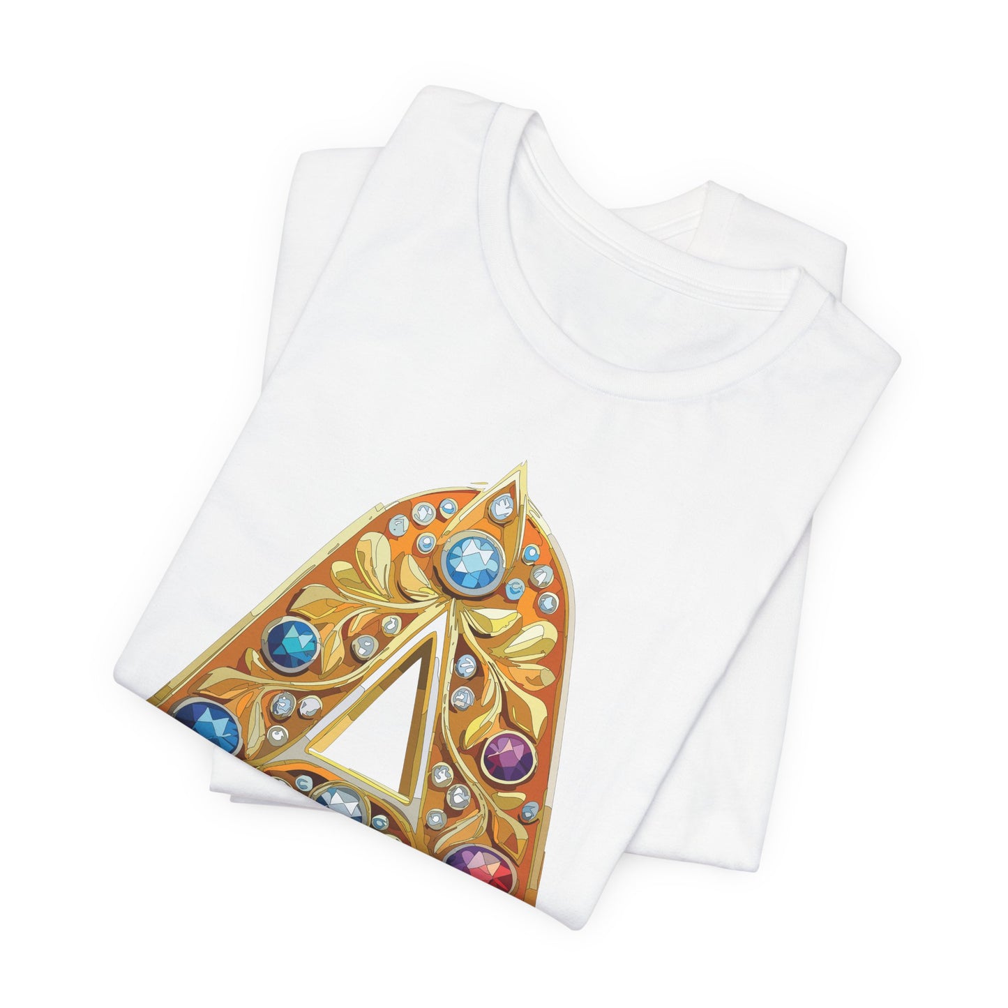 Letter Shirt, Shirt with Letters, Tee Shirt with Gold Letter, Shirt with Antique Letters