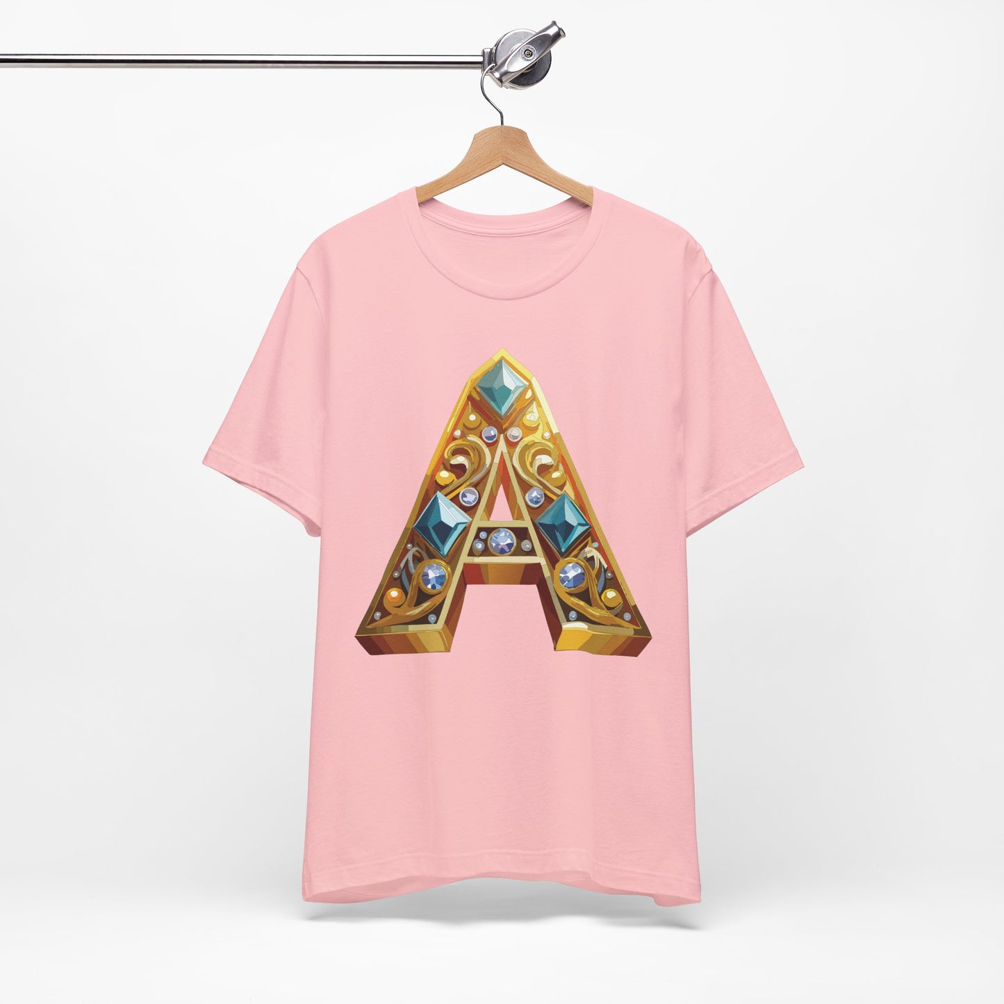 Letter Shirt, Shirt with Letters, Tee Shirt with Gold Letter, Shirt with Antique Letters