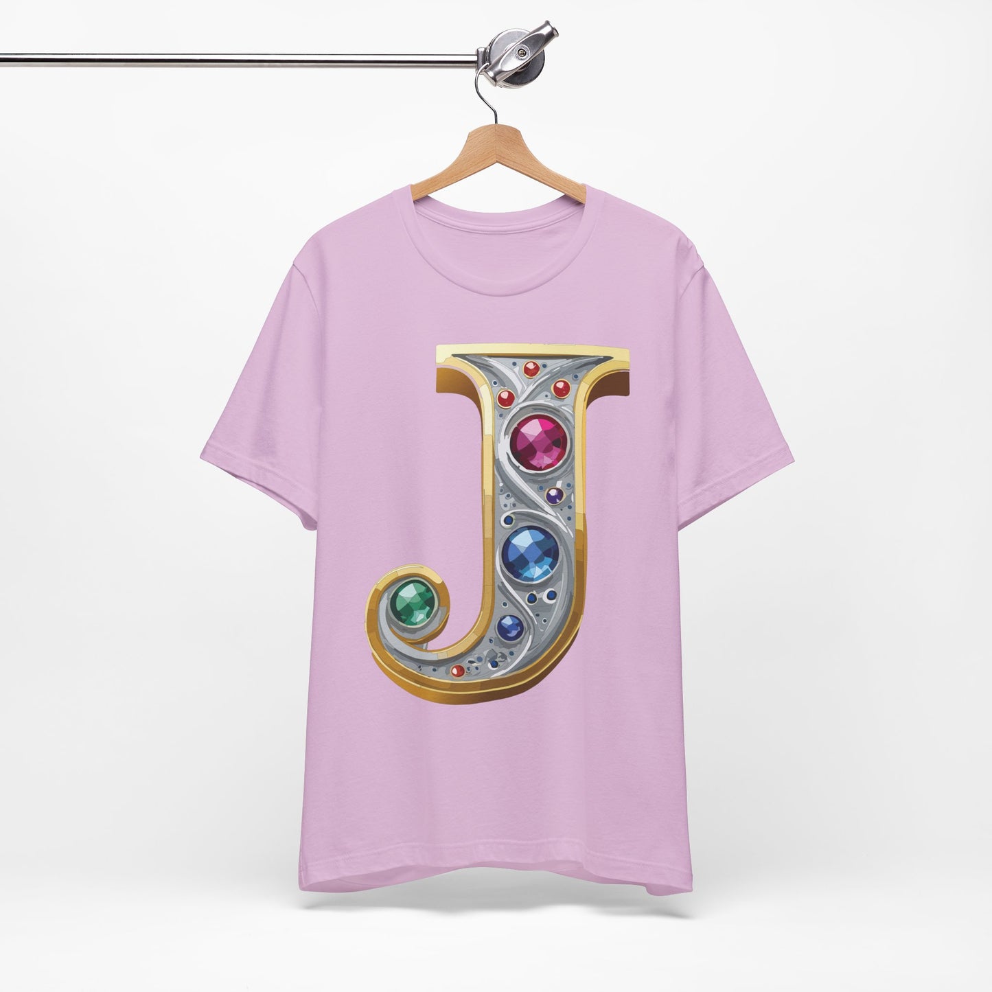 Letter Shirt, Shirt with Letters, Tee Shirt with Gold Letter, Shirt with Antique Letters