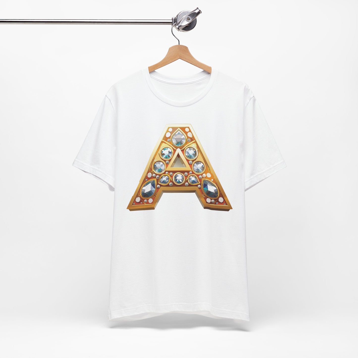 Letter Shirt, Shirt with Letters, Tee Shirt with Gold Letter, Shirt with Antique Letters