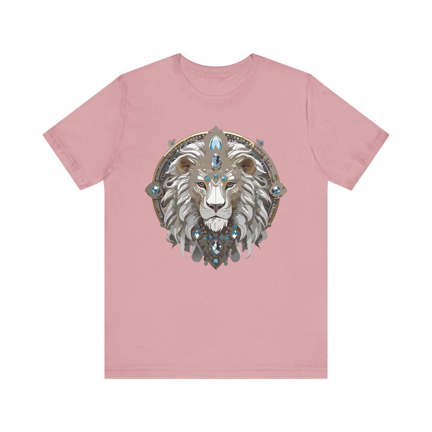 Animal Shirt, Shirt with Animal, Tee Shirt with Gold Animal Medal, Shirt with Antique Animal Medallion
