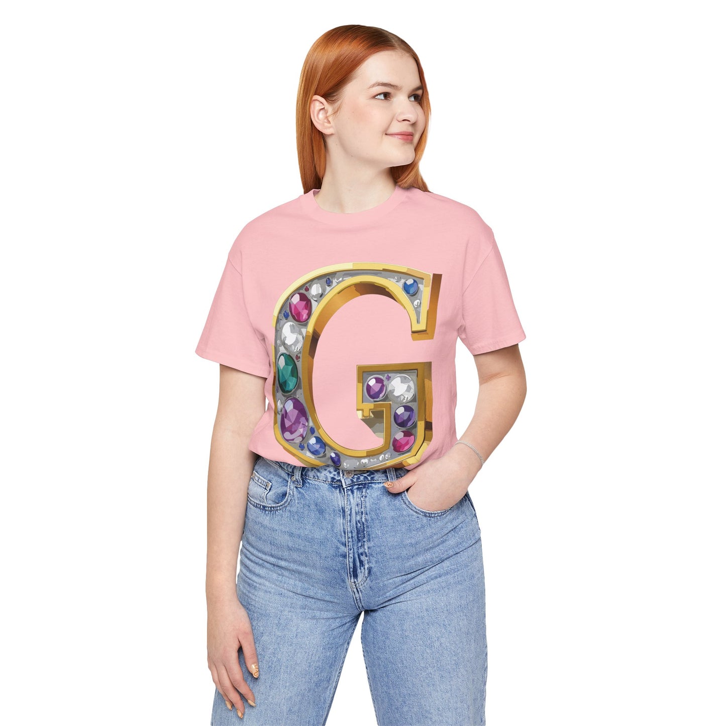 Letter Shirt, Shirt with Letters, Tee Shirt with Gold Letter, Shirt with Antique Letters