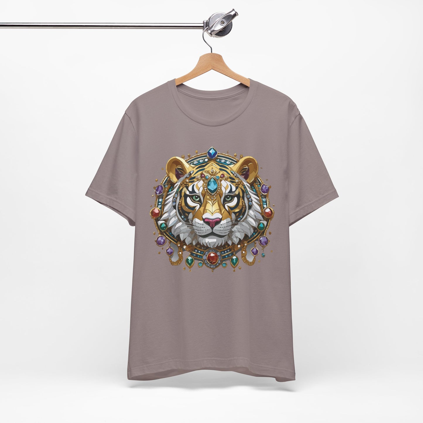 Animal Shirt, Shirt with Animal, Tee Shirt with Gold Animal Medal, Shirt with Antique Animal Medallion