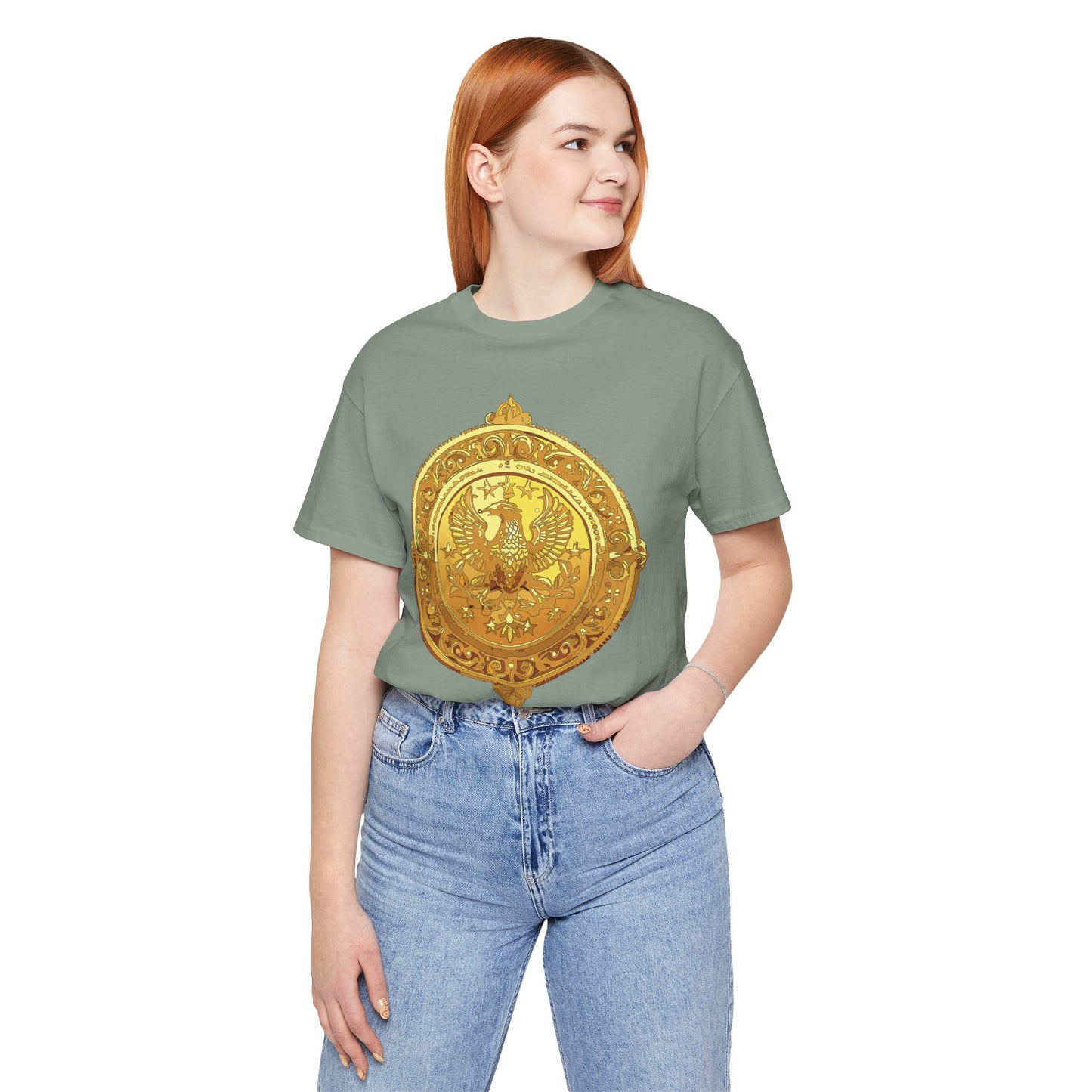 Coin Shirt, Shirt with Coin, Tee Shirt with Gold Coin, Shirt with Antique Coin