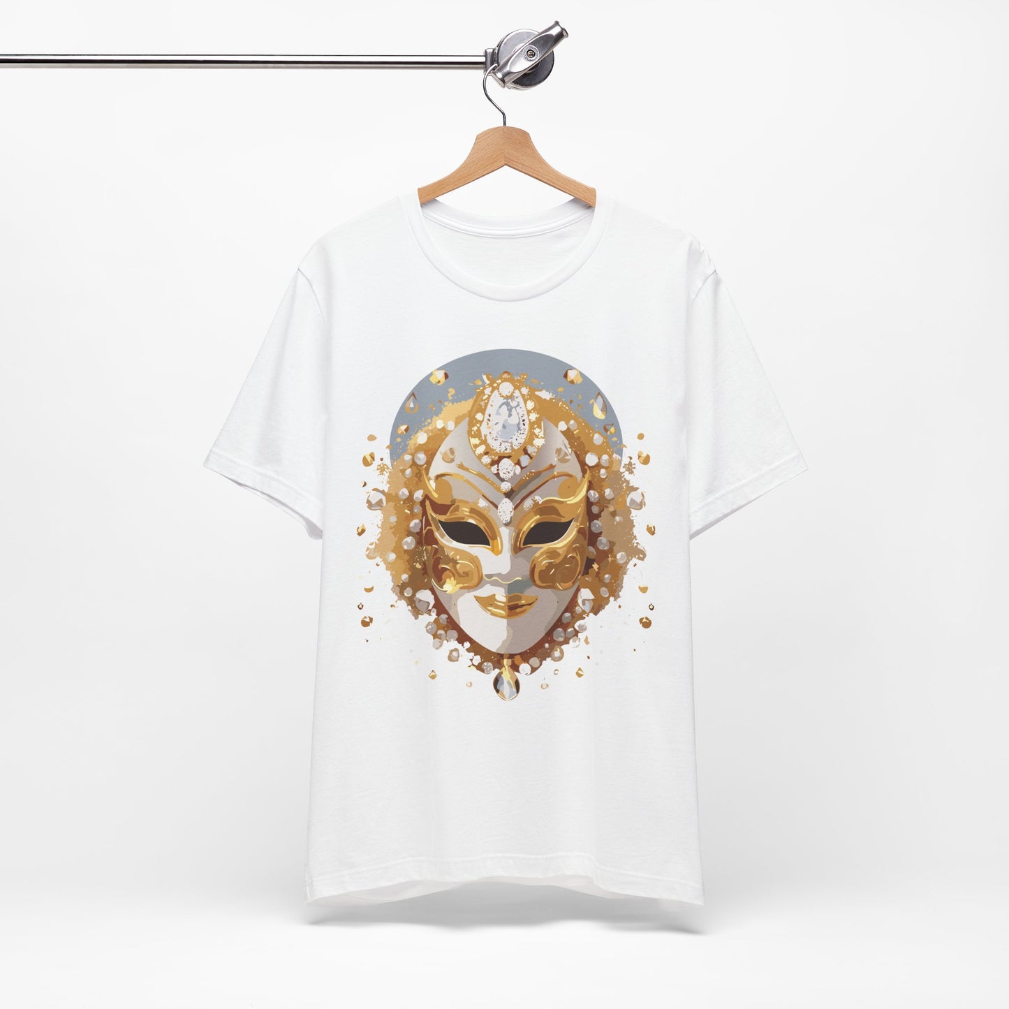 Mask Shirt, Shirt with Mask, Tee Shirt with Gold Face