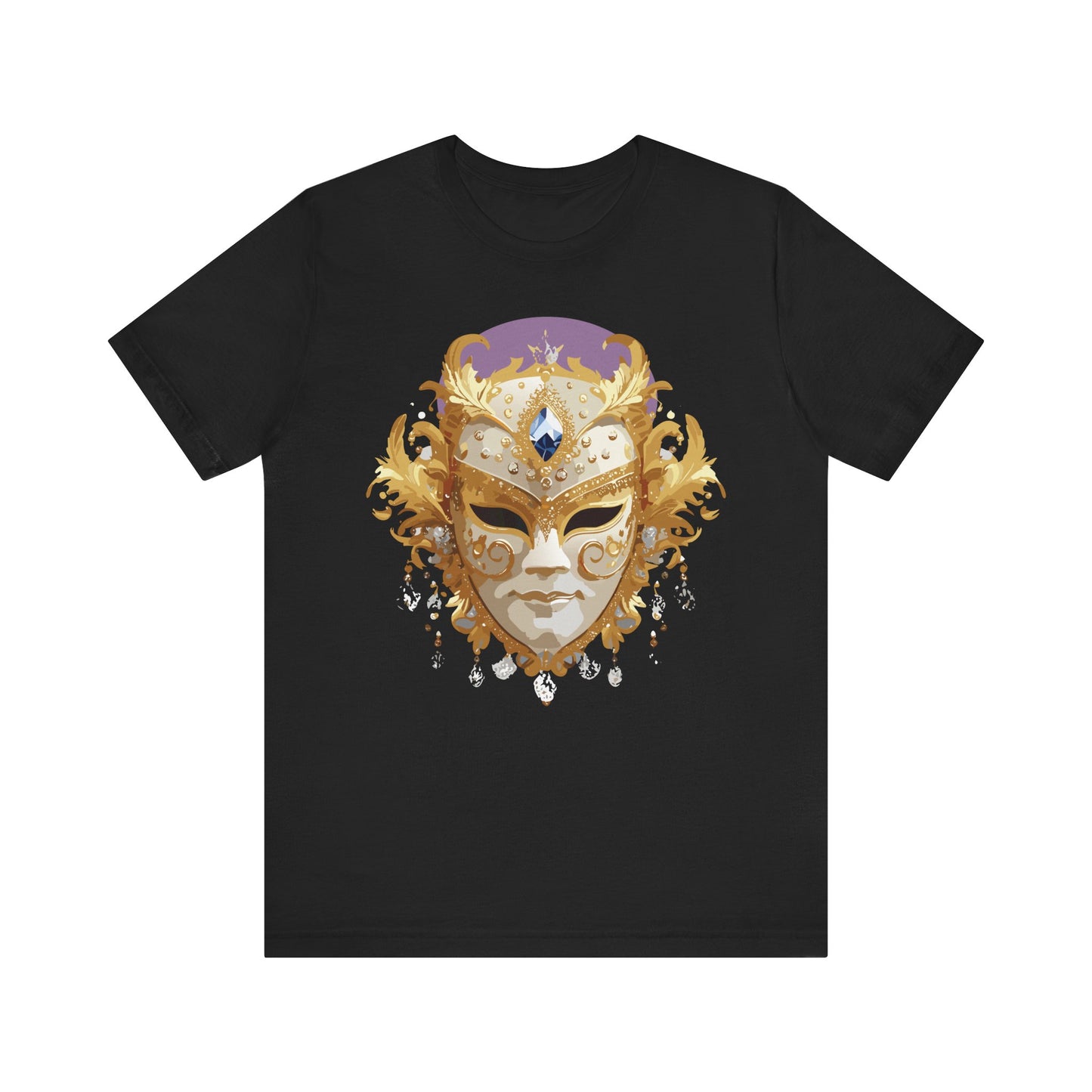 Mask Shirt, Shirt with Mask, Tee Shirt with Gold Face