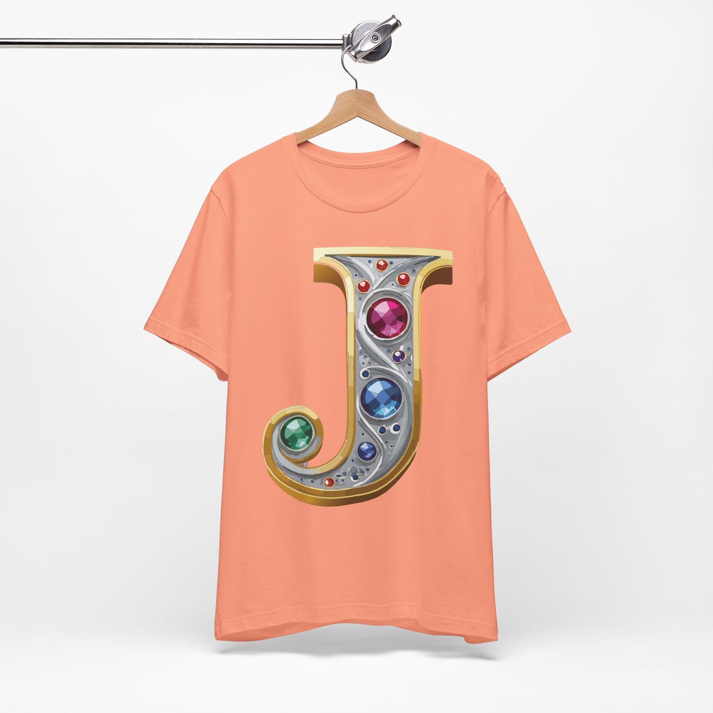 Letter Shirt, Shirt with Letters, Tee Shirt with Gold Letter, Shirt with Antique Letters